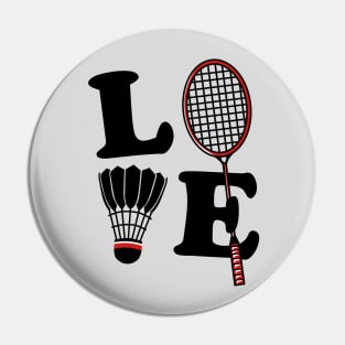 I Love Badminton v2 Pin