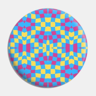 Retro Distorted Checkered Repeated Pattern Pin