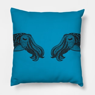 Cuttlefish in Love - cool cuttlefish design - light colors Pillow