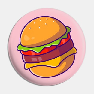 Cheese Burger Cartoon Pin