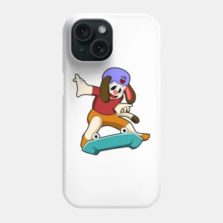 Dog as Skater with Skateboard Phone Case