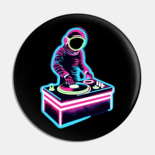 Retro Astronaut DJ Funny Astronaut Pin