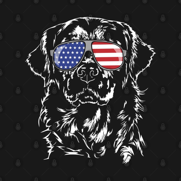 Proud Golden Retriever American Flag sunglasses dog by wilsigns