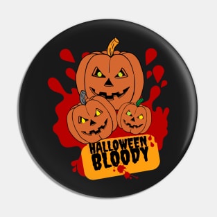 sinister pumpkin smiling family illustration Pin