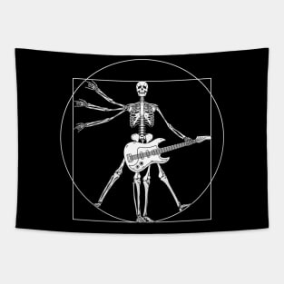 Skeleton Playing Guitar Design for Guitarist Gift and Guitar Player Present Tapestry