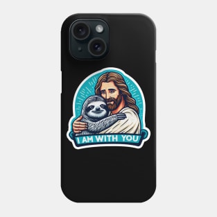 I Am With You Jesus Christ and Sloth Phone Case