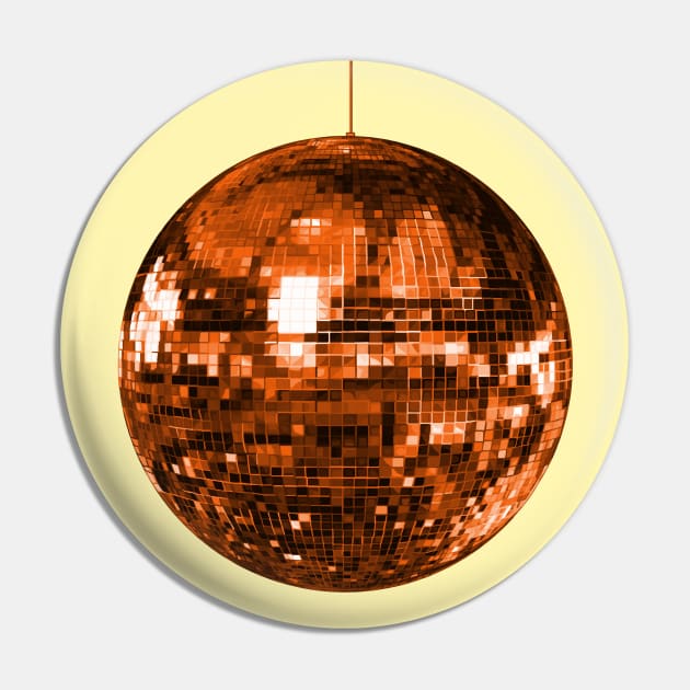 Dazzling Orange Disco Ball Pin by Art by Deborah Camp