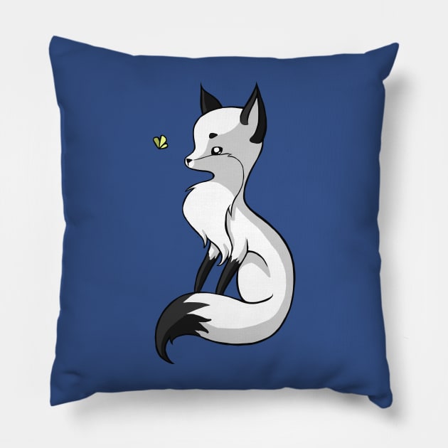 Fox and a Butterfly Pillow by Freeminds