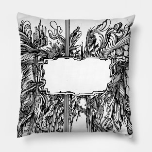 Abstract doodle frame art Pillow