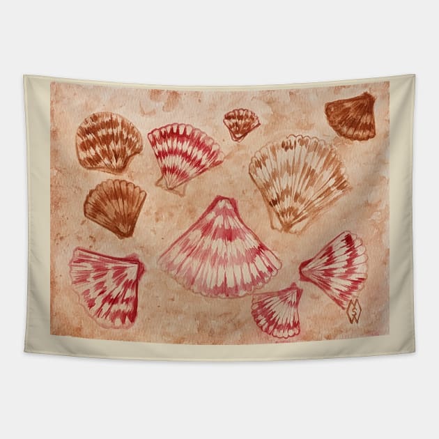 Scallop Seashells Tapestry by Matt Starr Fine Art