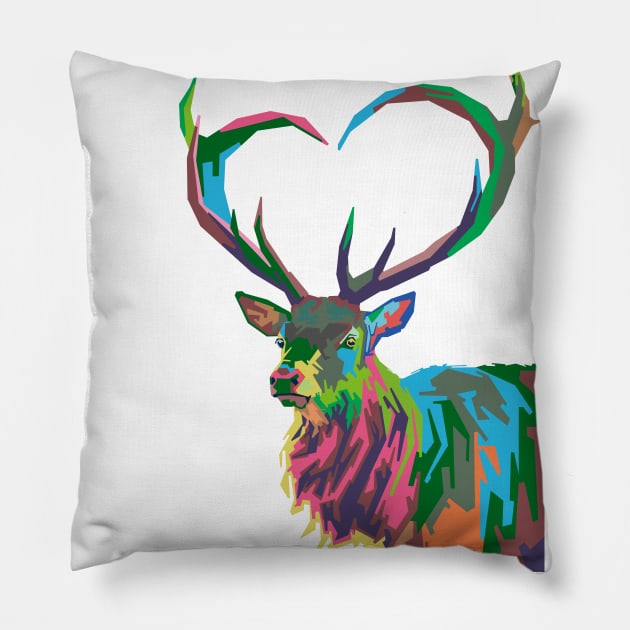 deer love Pillow by rifaisetyo