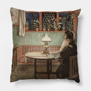 When the Children have Gone to Bed. From A Home by Carl Larsson Pillow