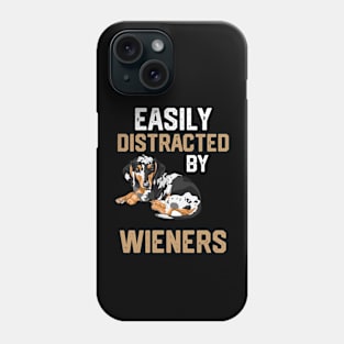 funny easily distracted by wieners Phone Case