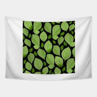 Green Basil Leaf Pattern Tapestry