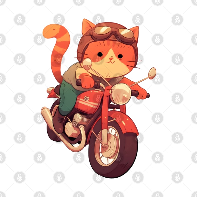 Cool cat riding motorbike by AestheticsArt81