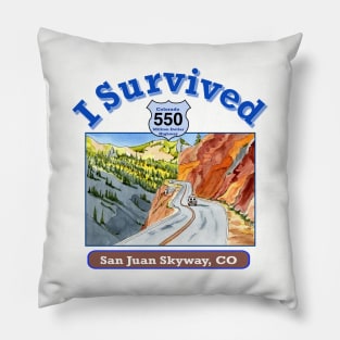 I Survived Hwy 550 Colorado, San Juan Skyway Pillow