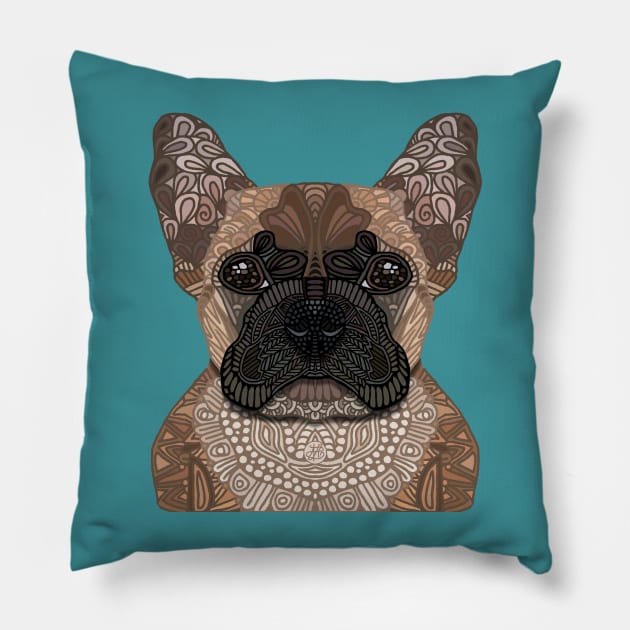 French Bulldog Pillow by ArtLovePassion