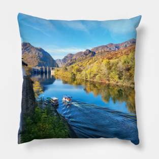 Olt River by Cozia Monastery Romania Pillow