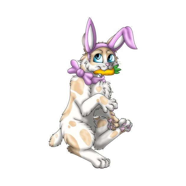 Bobtail BunnyCat: Cream Bicolor (Pink) by spyroid101