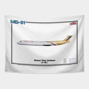 McDonnell Douglas MD-81 - Orient Thai Airlines (Art Print) Tapestry