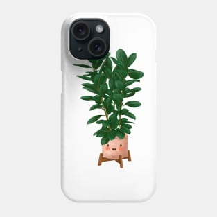 Cute Plant Illustration, Ficus Elastica Illustration Phone Case