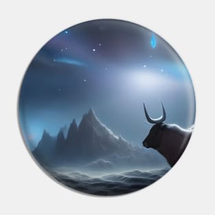 Ox Landscape Pin