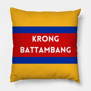 Krong Battambang City in Cambodian Flag Colors Pillow