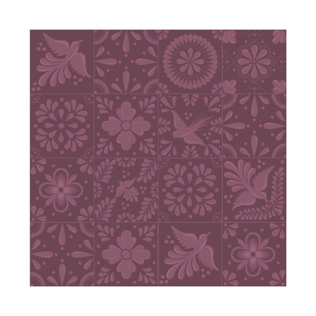 Lilac Talavera Tile Pattern by Akbaly by Akbaly