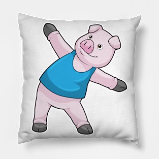 Pig at Yoga Stretching Pillow