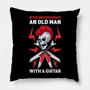 Old Man With A Guitar Funny Guitar Gift Pillow