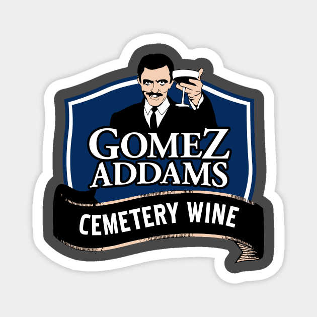 Gomez Addams Cemetery Wine Magnet by Grundy