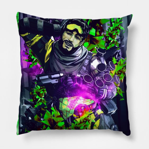 Apex Legends Mirage Pillow by syanart