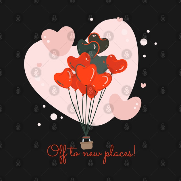 Off To New Places: Hot Air Balloon of Hearts by Gsproductsgs