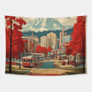 Edmonton Ontario Canada Vintage Poster Tourism Tapestry