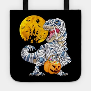 Halloween Shirts for Boys Kids Dinosaur T rex Mummy Pumpkin Tote