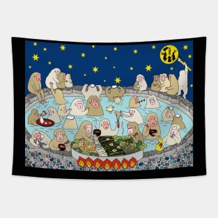 Onsen Snow Monkeys Tapestry