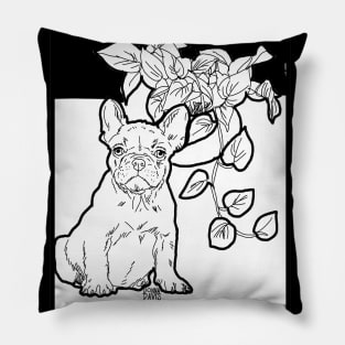 French Bulldog and Pathos Plant Pillow