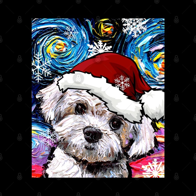 Maltipoo Santa by sagittariusgallery