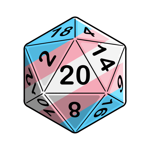 Trans Pride d20 by PaintbrushesAndPixels