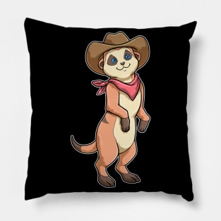 Meerkat as Cowboy with Scarf Pillow