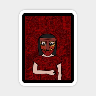 88: A FemaleMask NFT with Basic Eyes, Dark Skin, and a Light Item Magnet