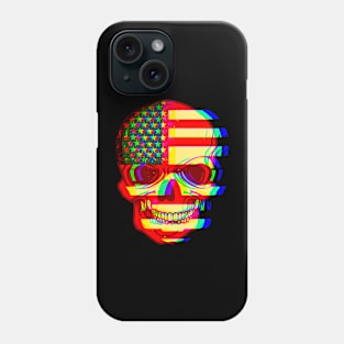 Skull America Glitch Phone Case