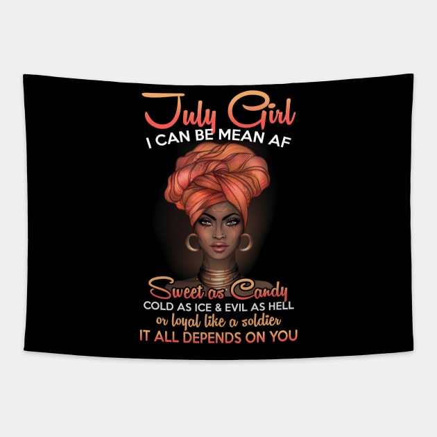 Queens Are Born In July Birthday T-Shirt for Black Women Tapestry by carlostevet