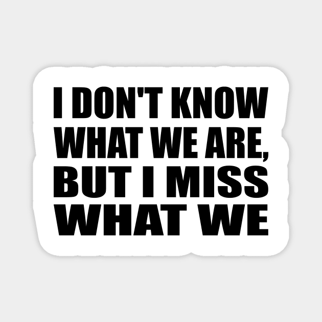 I don't know what we are, but i miss what we were Magnet by Geometric Designs