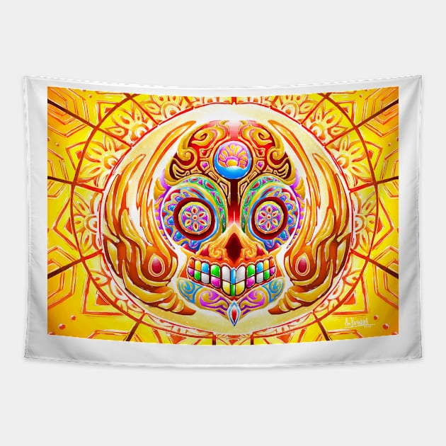 Golden Day of the Dead Skull Tapestry by Glen Bosiwang Pop Culture Bonanza!