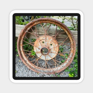 Old Rusted Wheel Country Vibe Magnet