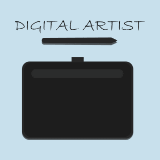 Tablet & Pen with "Digital artist text" T-Shirt