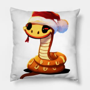 Cute Rattlesnake Drawing Pillow