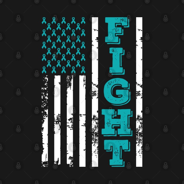 Ovarian Cancer Awareness Fight American Flag 4th Of July - Happy Independence Day by BoongMie