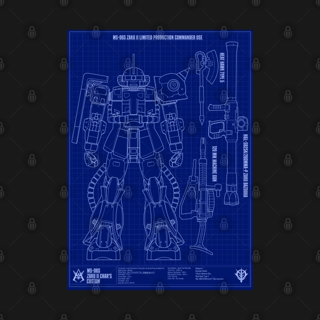 Zaku II Blueprint by WahyudiArtwork